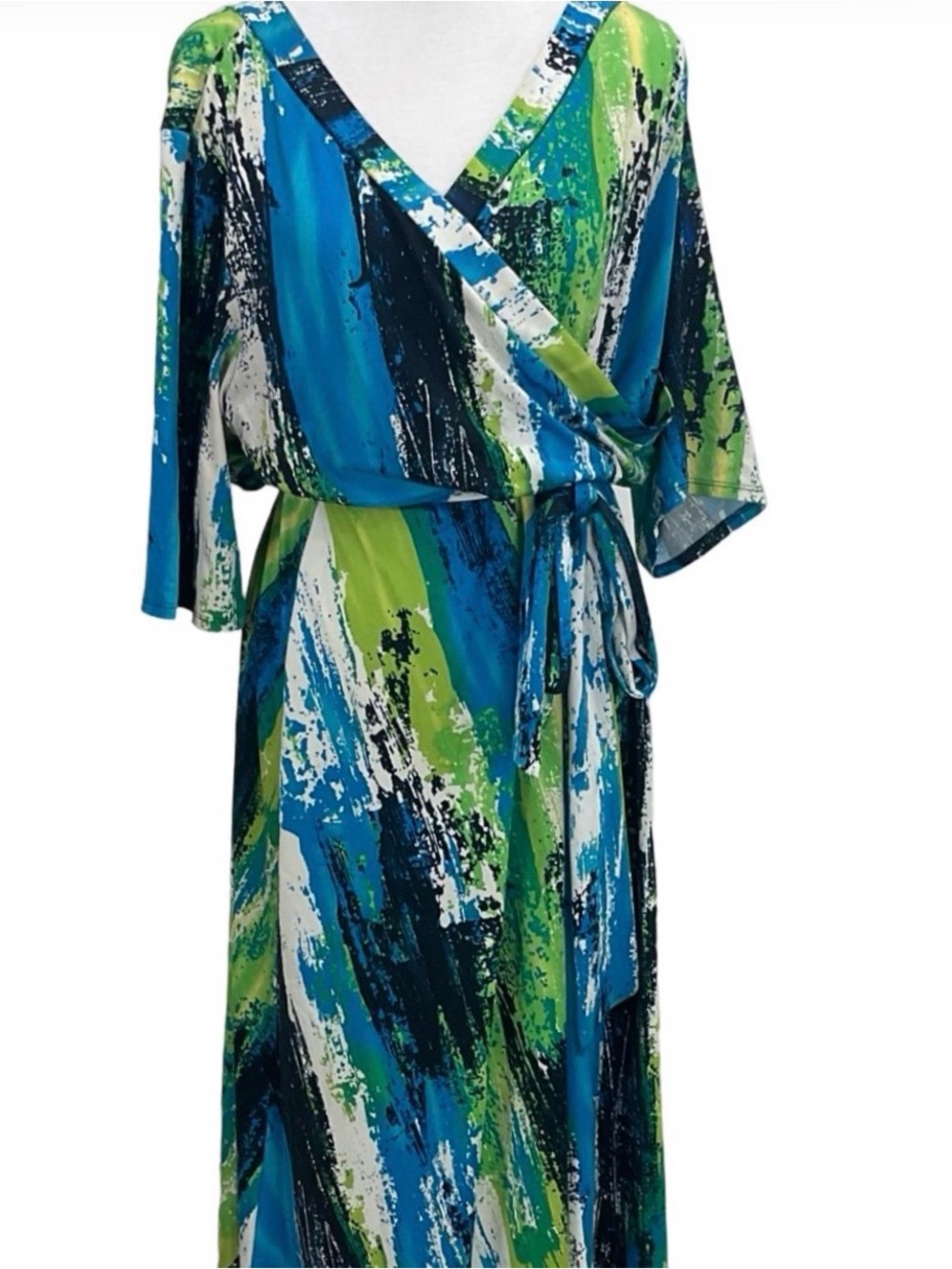 Avenue Abstract Turquoise Maxi  Dress Size 18/20